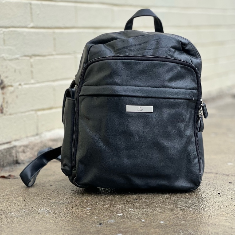 Woman’s vintage leather backpack